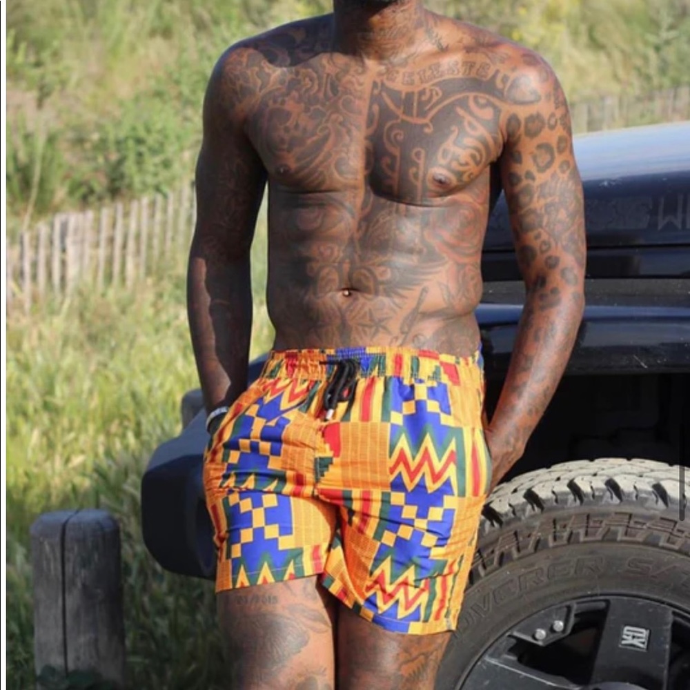 Kente swim shorts ghana